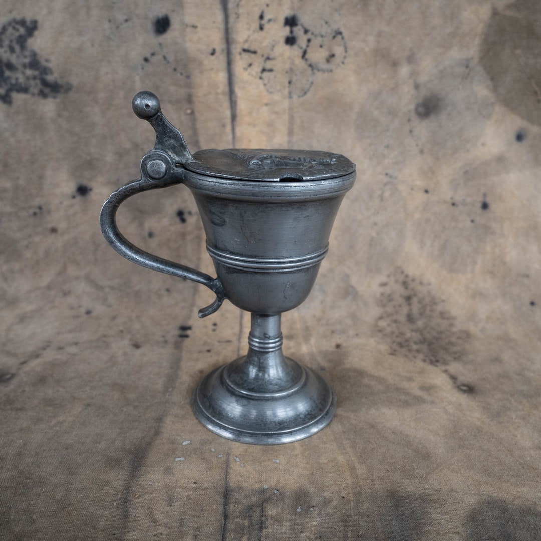 Pewter Goblet With Lid Metal Wine Goblet Altar Ceremonial Ritual