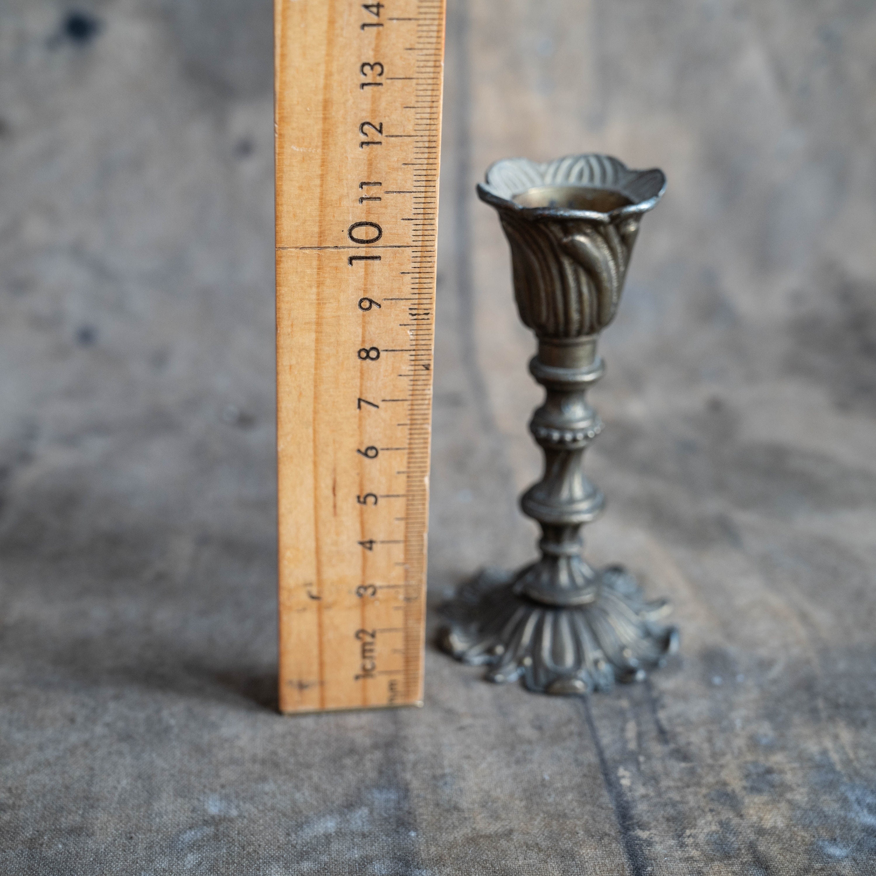 Baroque Candlestick Brass Flower Candle Holder Vintage Altar Etsy