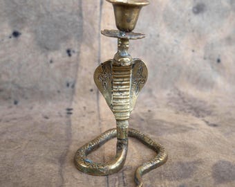 Schlangen-Kerzenhalter Messing Cobra Kerzenständer