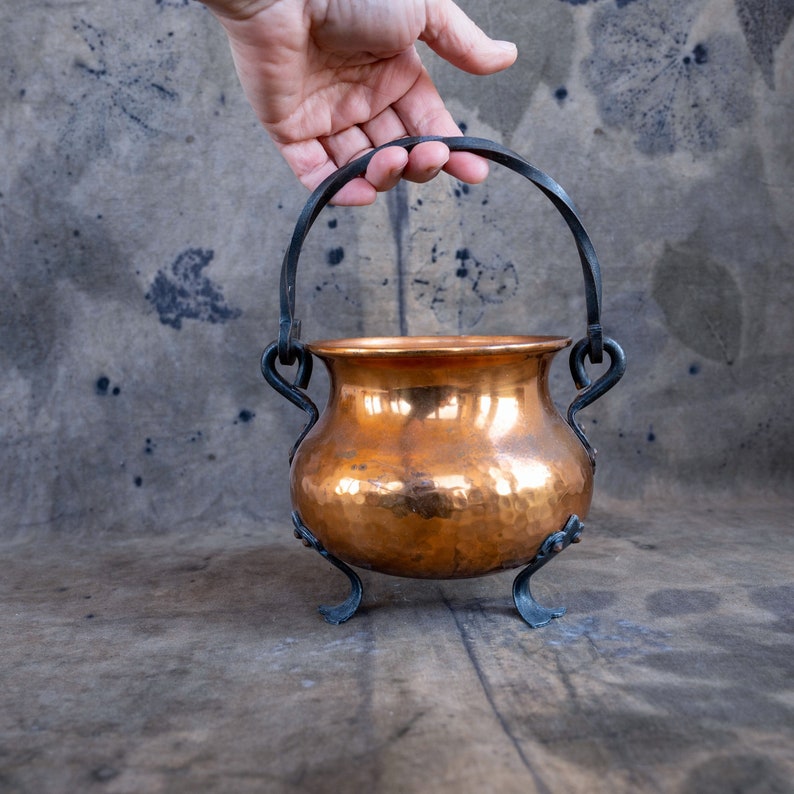 Copper Cauldron Antique Spell Pot Wicca Witch Altar Supplies Etsy