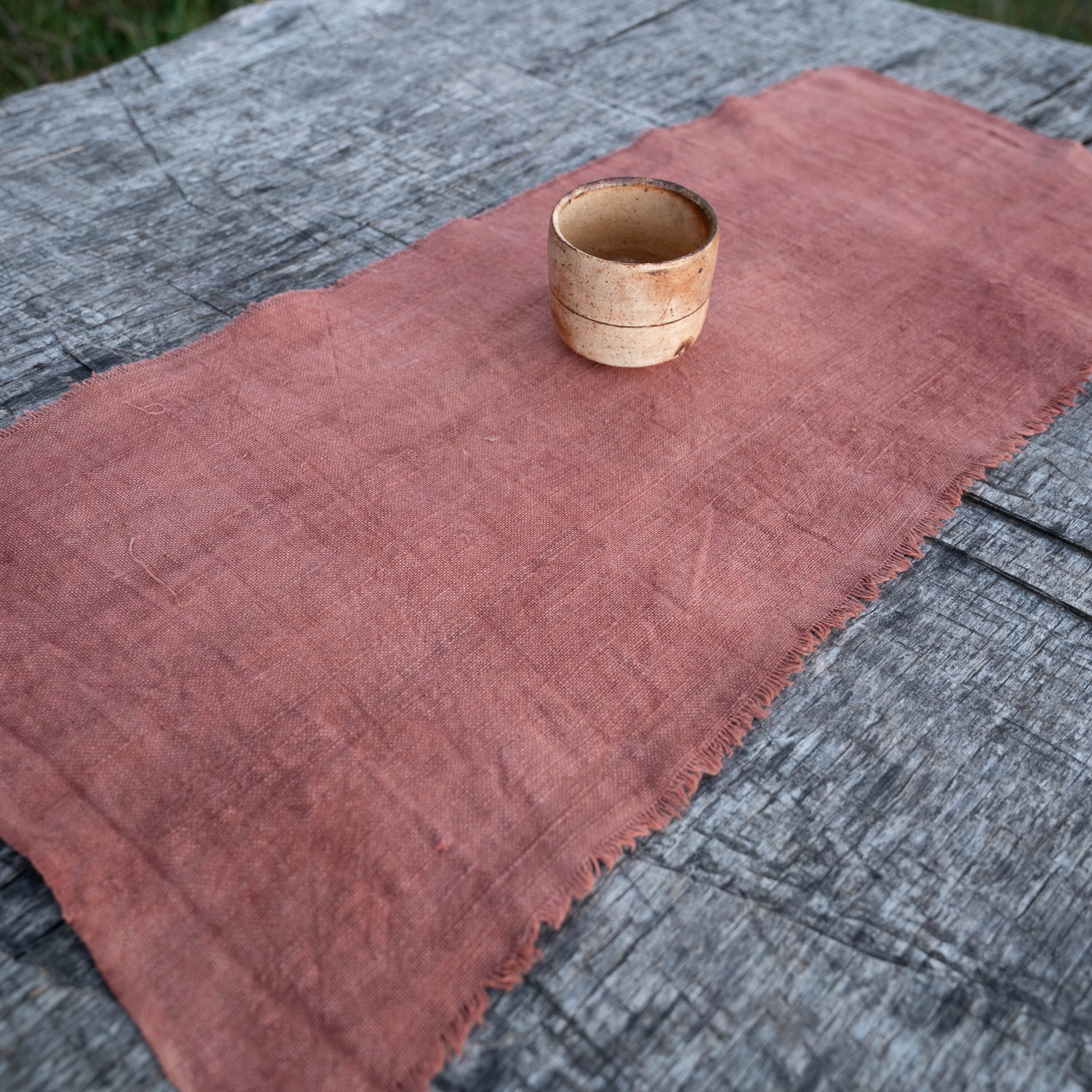 Hand-dyed chabu for Gongfu Cha - Versatile Tea ceremony mat & altar cloth - Naturally plant dyed cha bu runner