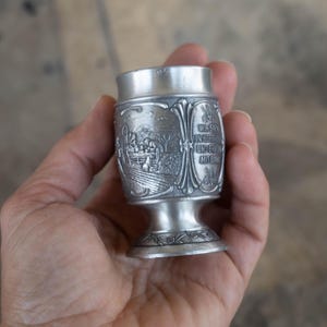 Vintage chalice Altar ritual cup Small pewter goblet Witch / wiccan supplies