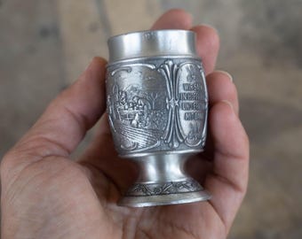 Vintage chalice Altar ritual cup Small pewter goblet Witch / wiccan supplies
