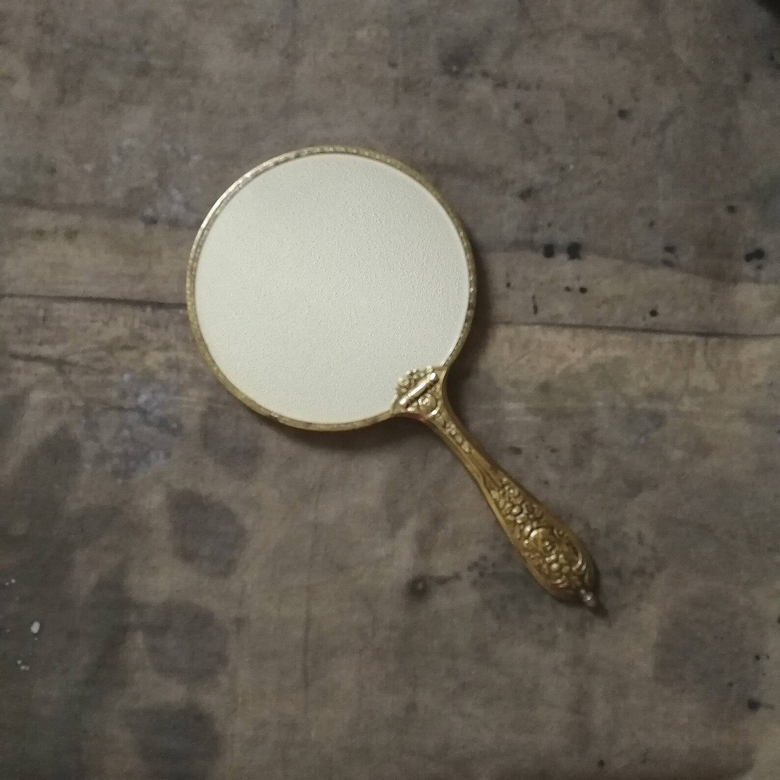 Hand held mirror Antique hand mirror Victorian ornate gold Etsy