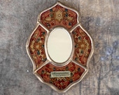 Vintage accent wall mirror Small decorative peruvian mirror Hand painted mirror