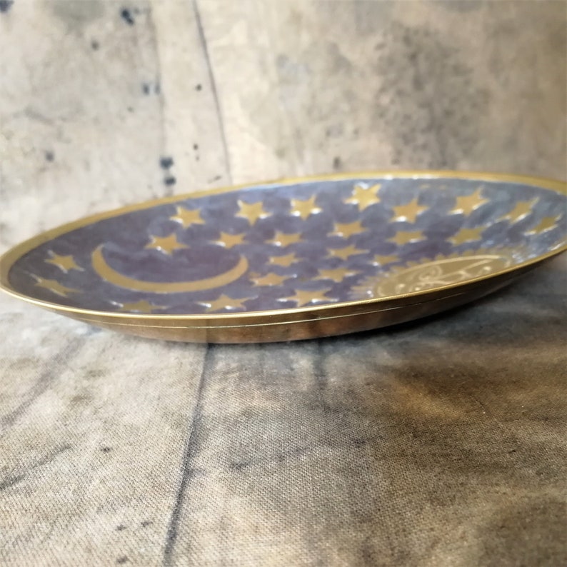 Celestial Dish Vintage Sun Moon and Star Offerings Bowl Etsy