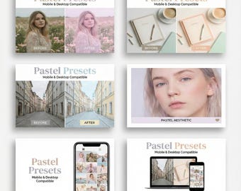 165+ Pastel Lightroom Presets Mobile & Desktop | Soft Aesthetic Instagram Filters | Blogger Travel Photo Editing | Digital Download