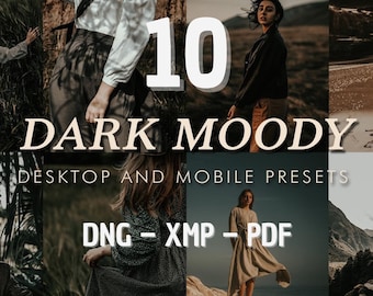 10 Dark Moody Lightroom Presets Mobile & Desktop Presets Instant Digital Download for Photography Instagram Lightroom Edits Lightroom 2026