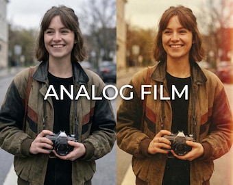 10 Analog Lightroom Presets, Vintage Film Look, Retro Photo Filter, Mobile & Desktop, Cinematic Grainy Edit, Instagram Aesthetic