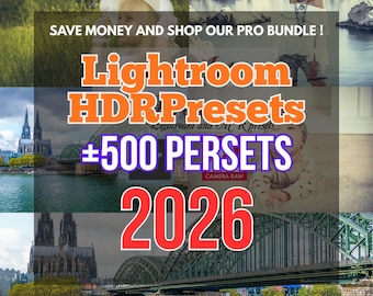 Ultimate Lightroom HDRPresets Bundle 2026 | 500+ Mobile & Desktop Presets | Pro Photo Filters Instagram, Travel, Portrait | Digital Download