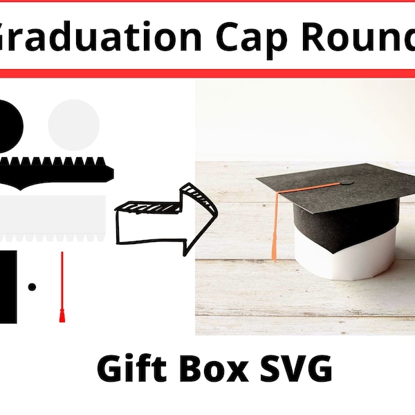 Graduation Cap Round Gift Box SVG Graduation Gift Svg Exclusively for Cricut: Create Unique Gift Boxes and Packaging! Digital Box Template