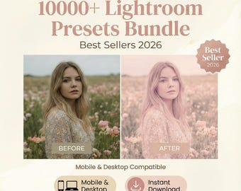 10000+ Lightroom Presets Bundle | Best Seller Photo Filters for Mobile & Desktop | Instagram Blogger Editing | Instant Download
