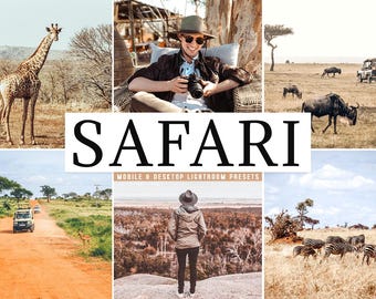 Safari Lightroom Presets Pack | 10+ Professional Outdoor Adventure Filters | Mobile & Desktop | Wildlife Nature Travel Aesthetic LumaTones