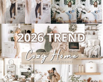 Natural Cozy Home Presets 2026, Warm Beige Interior Filter, Hygge Real Estate Edit, Organic Modern Aesthetic, Mobile & Desktop
