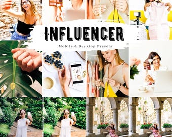 Influencer Lightroom Presets Mobile & Desktop - 10 Aesthetic Instagram Filters, Bright Blogger Photo Editing Pack, Lifestyle Social Media