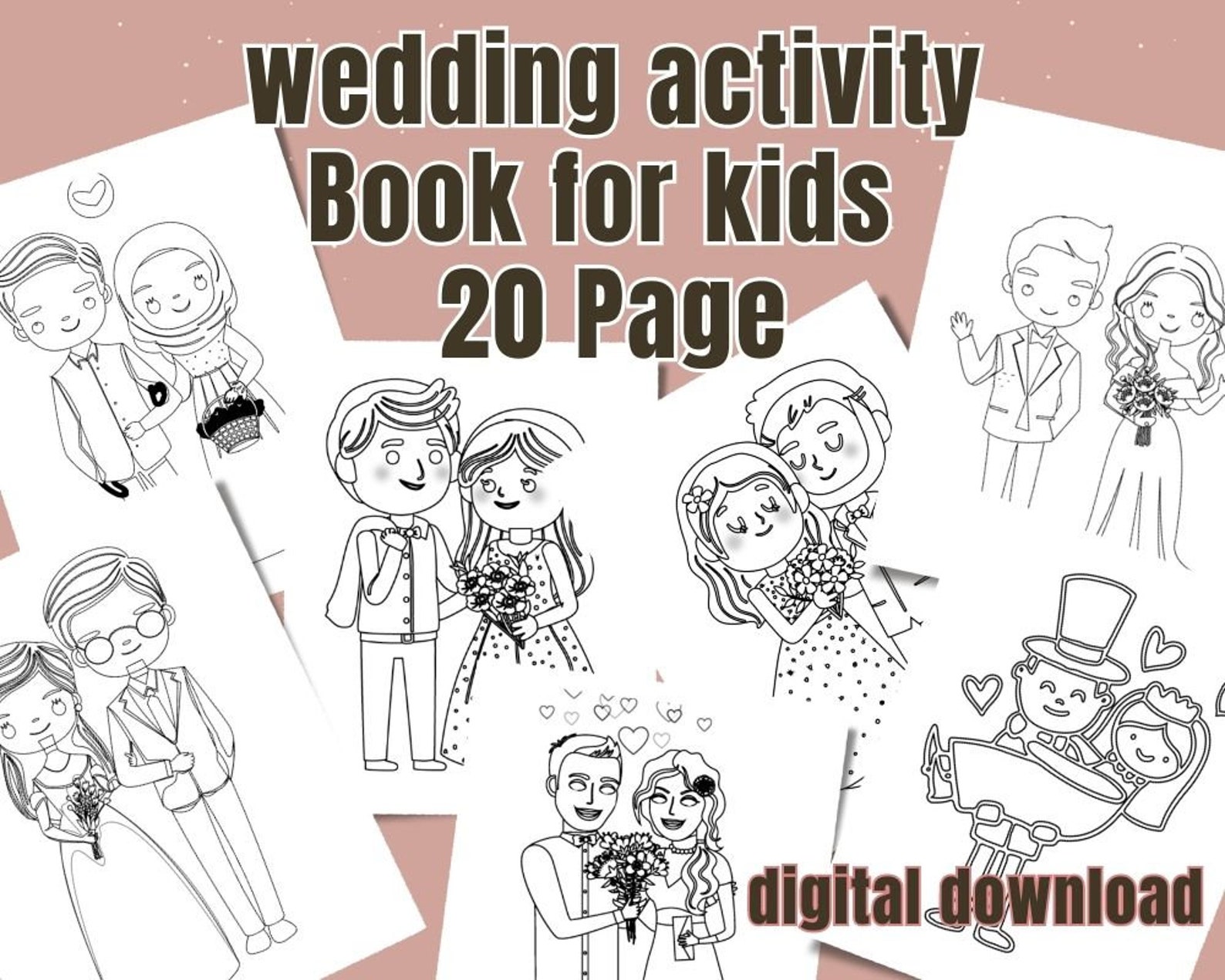 Wedding Activity Book For Kids Digital Download Printable Etsy Wedding Activity Book For Kids Digital Download Printable Etsy