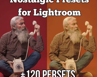 120 + Nostalgic Lightroom Presets | 120 Vintage Film Style Presets | Mobile & Desktop | Natural Retro Photo Filters | Digital Download
