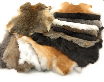 1 Pcs Natural color  Rabbit Fur Pelts - Craft Grade Assorted!