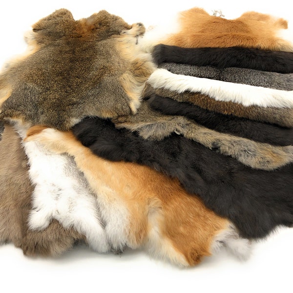 1 Pcs Natural color  Rabbit Fur Pelts - Craft Grade Assorted!