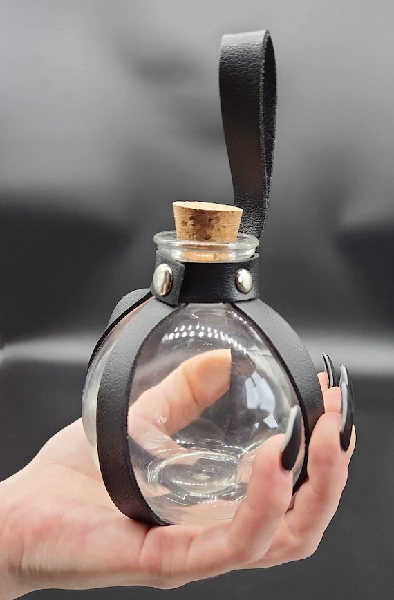 Glass Crystal Embossed Potion Bottles