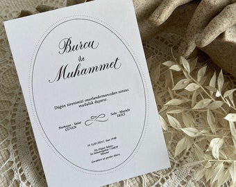 Einladungskarte a5 "PEARL"  | Hochzeitseinladung | Büttenpapier | Moderne Einladungskarte, Minimalistisch, Fine Art, Hochzeitspapeterie