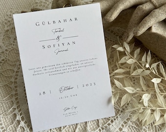 Invitation card a5 "EKIM" | Wedding invitation | handmade paper | Modern invitation card, minimalist, fine art, wedding stationery