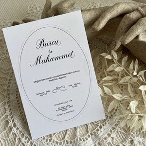 Tarjeta de invitación a5 "PERLA" | Invitación de boda | papel hecho a mano | Tarjeta de invitación moderna, minimalista, bellas artes, papelería de boda