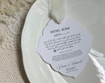 Plate card - Ayetel Kürsi - Nişan - Nikkah - Söz - Isteme - Ayatul Kursi