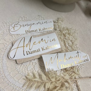 Damat Kahvesi belettering gepersonaliseerd gemaakt van vinyl + inclusief transferfolie