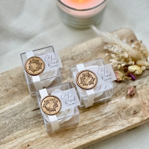 Rose soap guest gift in a box personalized wedding registry office