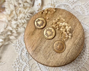 Ready-made wax seals with baby's breath | Dried flowers - Self-adhesive