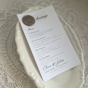 Carte de menu avec nom personnalisé pour chaque occasion | Mariage personnalisable - Bureau d'état civil - Fiançailles - JGA - Baptême - Nişan - Nikah-Söz