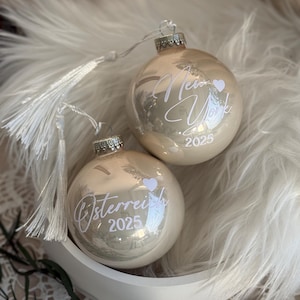 Personalized XL Christmas bauble, champagne, 8 cm | Christmas gift, St. Nicholas Day gift, Christmas tree gift