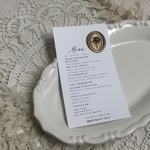 Minimalistyczna karta menu „ovalROSE” na każdą okazję | Personalizowany ślub - urząd stanu cywilnego - zaręczyny - JGA - chrzest - Nişan-Nikkah-Söz