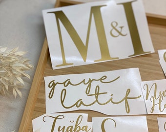 Schriftzug personalisiert aus Vinyl + inkl. Transferfolie Birthday JGA Taufe Konfirmation Verlobung Hochzeit Party