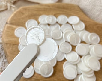 Finished wax seals | Pearl white | - Self-adhesive