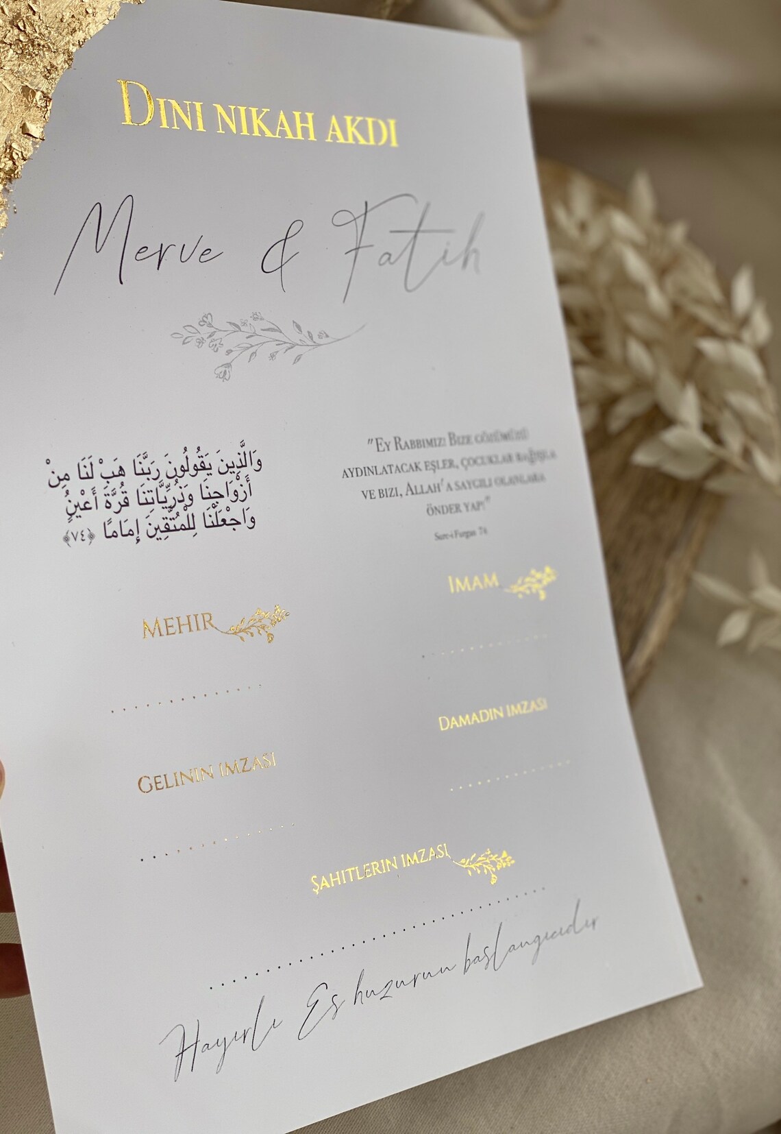 Nikah Akdi contrat de mariage islamique Etsy