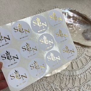 Personalisierte runde Etiketten "OLIV" für Gastgeschenke - GOLD - selbstklebend  - JGA Taufe Hochzeit Verlobung diy Trauung