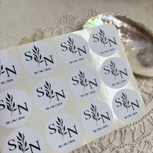 Personalisierte runde Etiketten "OLIV" für Gastgeschenke - SCHWARZ - selbstklebend  - JGA Taufe Hochzeit Verlobung diy Trauung