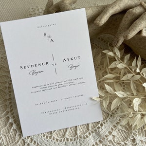 Cartão de convite a5 "ROSA" | Convite de casamento | papel artesanal | Cartão de convite moderno, minimalista, belas artes, artigos de papelaria de casamento