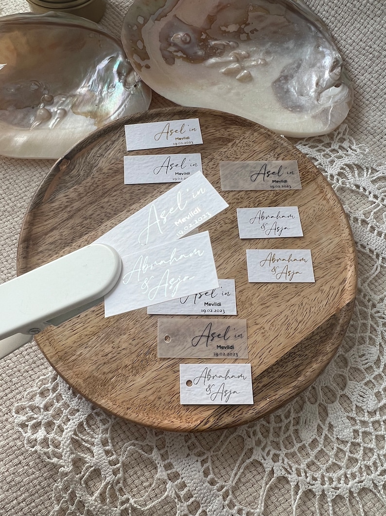 Personalisierte Etiketten für Gastgeschenke JGA Taufe Hochzeit Verlobung diy Trauung Bild 3