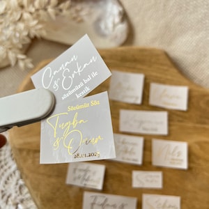 Gepersonaliseerde labels voor gastgeschenken ZELFKLEVEND - JGA doop bruiloft verloving diy huwelijksceremonie