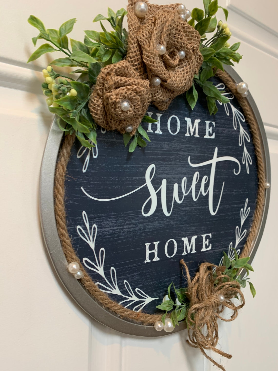 Pizza Pan Wreath Wall Decor Rustic Farmhouse Themed Wall Etsy