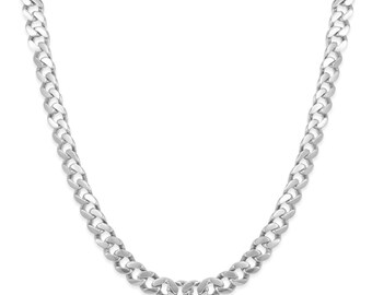 Italian Cuban Link Chain Lobster Necklace Solid Sterling Silver