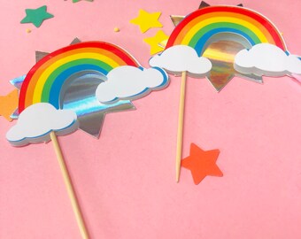 rainbow cupcake toppers