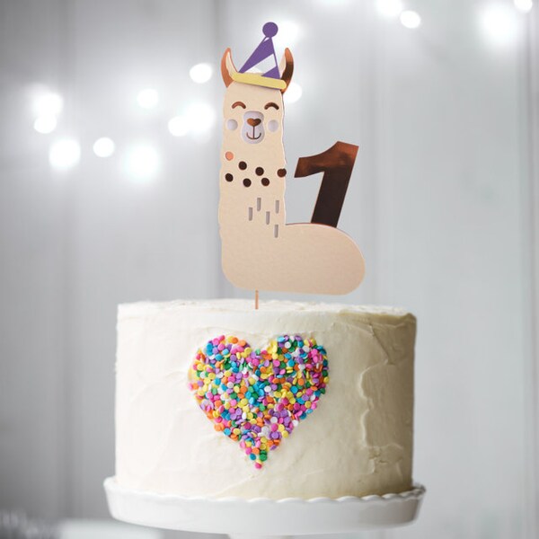 Party Llama cake topper