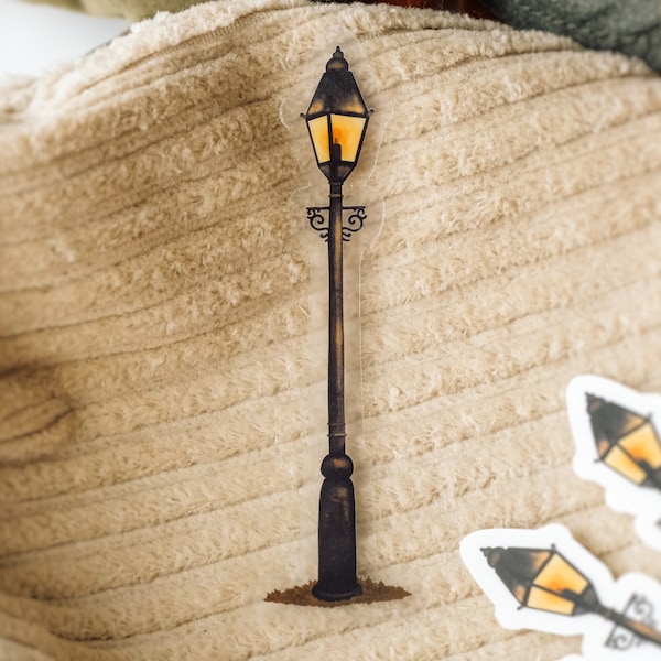 Lamp Post Sticker | Secret Forest | Vinyl, Clear, Matte | Autumn Fall Streetlamp Light Lamppost Lantern | Laptop, Thermos, Journaling