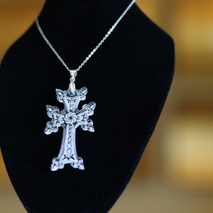 Armenian Khachkar Acrylic Pendant Necklace