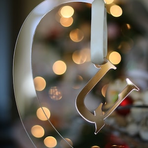Armenian Letter Initial Acrylic Ornament on Satin Ribbon