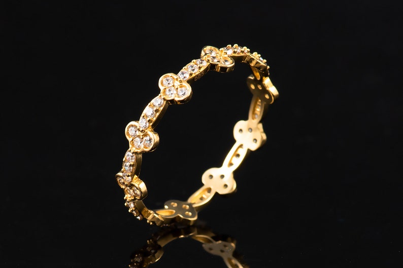14k Gold Dainty Stackable Cubic Zirconia Ring 14k Yellow Gold Stackable Band 14k Cubic Zirconia Dainty Ring 14k Yellow Dainty Band
